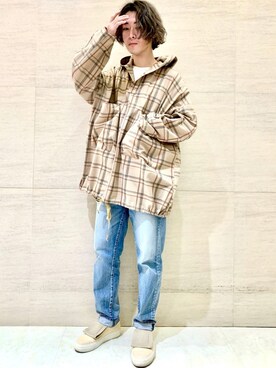 「Johnbull Private labo（ジョンブルプライベートラボ）のアイテム（トップス）」を使った、J2さん（メンズ・180cm）の春コーディネート