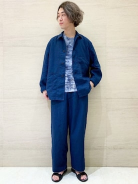 「Johnbull Private labo（ジョンブルプライベートラボ）のアイテム（トップス）」を使った、J2さん（メンズ・180cm）の春コーディネート
