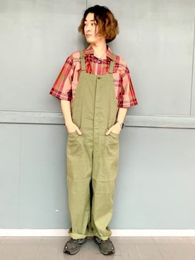 「Johnbull（ジョンブル）のアイテム（サロペット/オーバーオール）」を使った、J2さん（メンズ・180cm）の春コーディネート