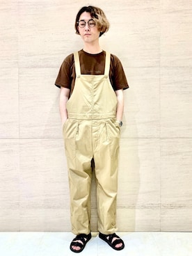 「Johnbull（ジョンブル）のアイテム（サロペット/オーバーオール）」を使った、J2さん（メンズ・180cm）の夏コーディネート