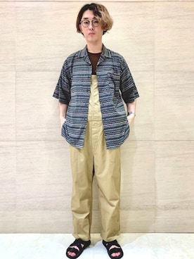 「Johnbull（ジョンブル）のアイテム（サロペット/オーバーオール）」を使った、J2さん（メンズ・180cm）の夏コーディネート