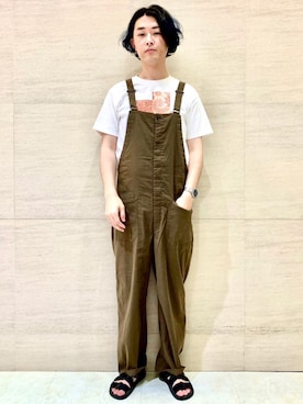「Johnbull（ジョンブル）のアイテム（サロペット/オーバーオール）」を使った、J2さん（メンズ・180cm）の夏コーディネート