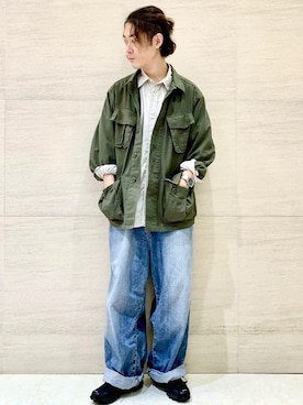 「johnbull」｜「アイテム（ミリタリージャケット）」を使った、J2さん（メンズ・180cm）の秋コーディネート