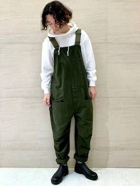 「Johnbull（ジョンブル）のアイテム（オールインワン・サロペット）」を使った、J2さん（メンズ・180cm）の冬コーディネート