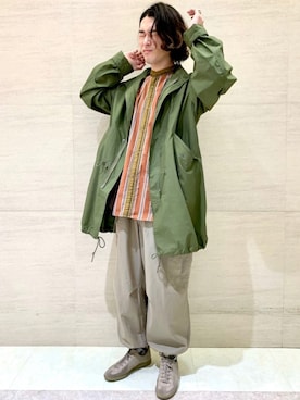 「Johnbull（ジョンブル）のアイテム（モッズコート）」を使った、J2さん（メンズ・180cm）の冬コーディネート