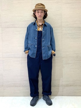 「Johnbull（ジョンブル）のアイテム（オールインワン・サロペット）」を使った、J2さん（メンズ・180cm）の春コーディネート