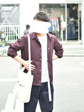 「coen」｜「アイテム（ナイロンジャケット）」を使った、颯太さん（メンズ・175cm）の秋コーディネート