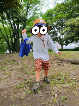 「devirock（デビロック）のアイテム（チノパンツ）」を使った、ふーさん（キッズ・100cm）の夏コーディネート