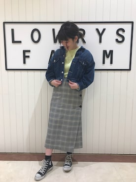 「ひざ丈スカート」｜「アイテム（ジャケット/アウター）」を使った、miyusan☆さん（レディース・156cm）の春コーディネート