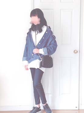 「GRL（グレイル）のアイテム（デニムジャケット）」を使った、cocoroさん（レディース・159cm）の春コーディネート