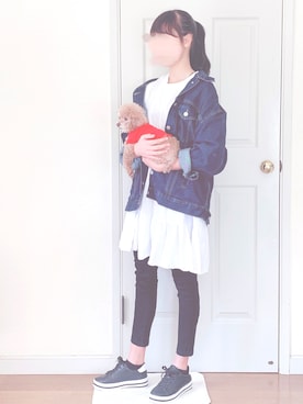 「GRL（グレイル）のアイテム（デニムジャケット）」を使った、cocoroさん（レディース・159cm）の春コーディネート