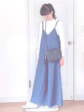 「copine（コピン）のアイテム（オールインワン・サロペット）」を使った、cocoroさん（レディース・159cm）の春コーディネート