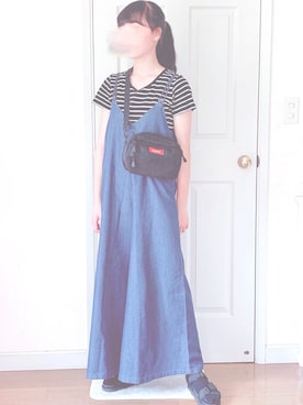 「copine（コピン）のアイテム（オールインワン・サロペット）」を使った、cocoroさん（レディース・159cm）の春コーディネート