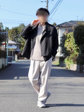 「春めきシューズ」｜「アイテム（ブルゾン）」を使った、トミーさん（メンズ・178cm）の春コーディネート