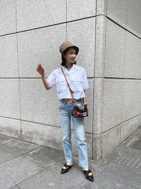 「DIESEL」｜「アイテム（キャップ）」を使った、唯さん（レディース・160cm）の春コーディネート