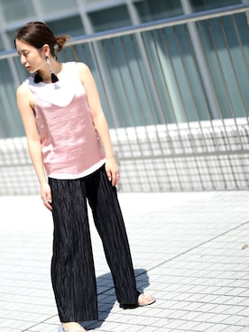 「AKTE」｜「アイテム（ビーチサンダル）」を使った、KAORIさん（レディース・154cm）の春コーディネート