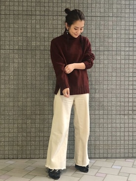 「STUDIOUS（ステュディオス）のアイテム（トップス）」を使った、KAORIさん（レディース・153cm）の秋コーディネート