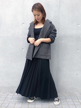 「STUDIOUS（ステュディオス）のアイテム（ジャケット/アウター）」を使った、KAORIさん（レディース・153cm）の秋コーディネート