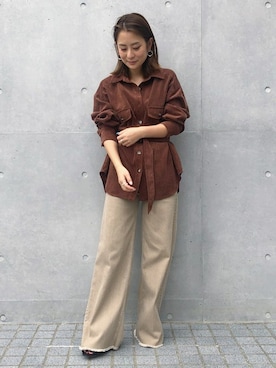 「STUDIOUS（ステュディオス）のアイテム（トップス）」を使った、KAORIさん（レディース・153cm）の秋コーディネート