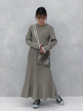 「STUDIOUS(ステュディオス)のアイテム(ワンピース/ドレス)」を使った、KAORIさん(レディース・153cm)の冬コーディネート