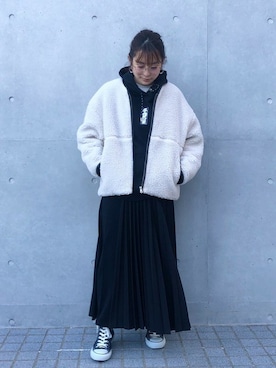 「STUDIOUS（ステュディオス）のアイテム（ブルゾン）」を使った、KAORIさん（レディース・153cm）の冬コーディネート