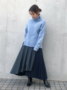 「STUDIOUS（ステュディオス）のアイテム（シューズ）」を使った、KAORIさん（レディース・153cm）の冬コーディネート