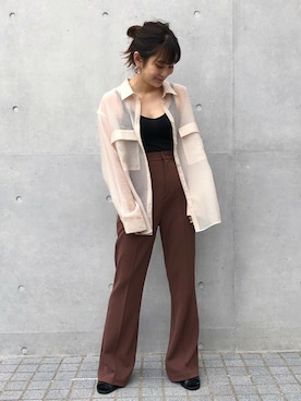 「STUDIOUS（ステュディオス）のアイテム（トップス）」を使った、KAORIさん（レディース・153cm）の冬コーディネート