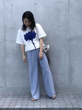 「beautiful people（ビューティフルピープル）の【beautiful people(ビューティフルピープル)】《STUDIOUS別注》ビニールサコッシュバッグ（ショルダーバッグ）」を使った、KAORIさん（レディース・153cm）の春コーディネート