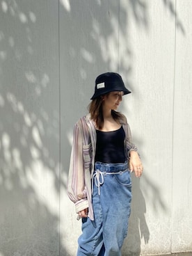 「STUDIOUS（ステュディオス）のアイテム（トップス）」を使った、KAORIさん（レディース・153cm）の夏コーディネート