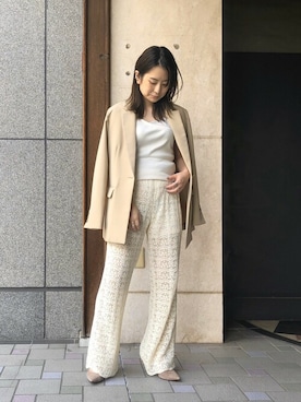 「STUDIOUS（ステュディオス）のアイテム（パンツ）」を使った、KAORIさん（レディース・153cm）の夏コーディネート