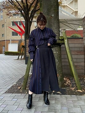 「#新作」｜「アイテム（ワンピース/ドレス）」を使った、KAORIさん（レディース・153cm）の冬コーディネート