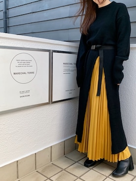 「MARECHAL TERRE（マルシャルテル）のアイテム」を使った、TAKUさん（レディース・156cm）の秋コーディネート