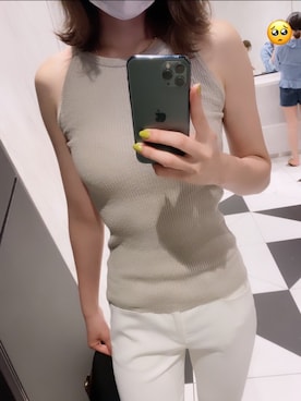 「リブニット」｜「アイテム（その他トップス）」を使った、ぴ🐥さん（レディース・162cm）の夏コーディネート