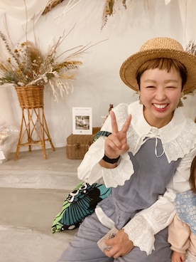 「chambre de charme（シャンブルドゥシャーム）のアイテム（パンツ）」を使った、ゆうひなさん（レディース・153cm）の春コーディネート