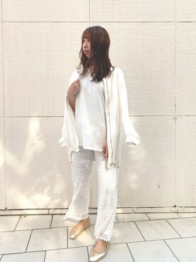 「レースパンツ」｜「アイテム（ブルゾン）」を使った、naoさん（レディース・162cm）の春コーディネート