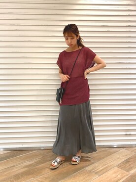 ニット セーターを使った ボルドー の人気ファッションコーディネート Wear