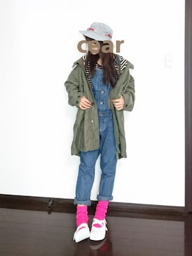 「Engineered Garments（エンジニアードガーメンツ）のアイテム（モッズコート）」を使った、chikoさん（レディース・156cm）の秋コーディネート