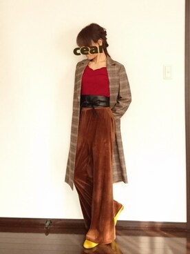 「CECIL McBEE（セシルマクビー）のアイテム（チェスターコート）」を使った、chikoさん（レディース・156cm）の秋コーディネート