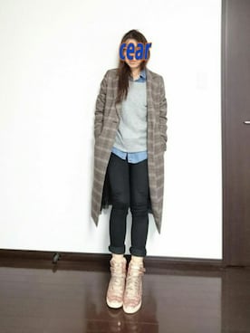 「CECIL McBEE（セシルマクビー）のアイテム（チェスターコート）」を使った、chikoさん（レディース・156cm）の秋コーディネート