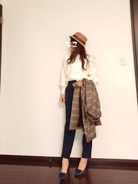 「CECIL McBEE（セシルマクビー）のアイテム（チェスターコート）」を使った、chikoさん（レディース・156cm）の冬コーディネート