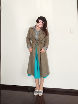 「マキシスカート」｜「アイテム（トレンチコート）」を使った、chikoさん（レディース・156cm）の春コーディネート