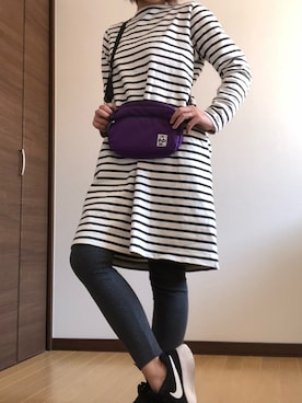 「無印良品（ムジルシリョウヒン）のアイテム（チュニック）」を使った、あーぴょんさん（レディース・152cm）の春コーディネート