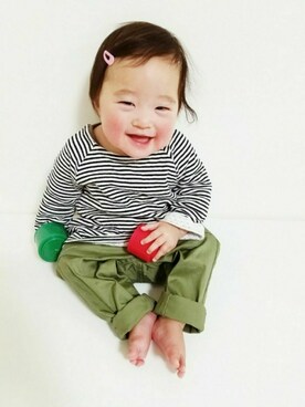 「9ヶ月」｜「アイテム（その他）」を使った、RINKOさん（キッズ・70cm）の春コーディネート