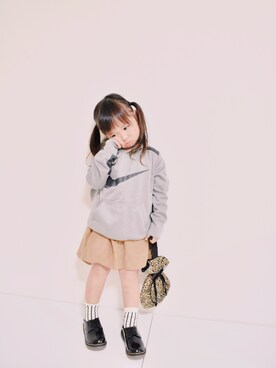 「アイテム（スカート）」を使った、RINKOさん（キッズ・90cm）の秋コーディネート