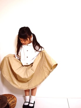「アイテム（スカート）」を使った、RINKOさん（キッズ・100cm）の春コーディネート