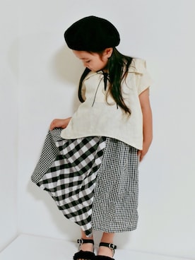 「アイテム（スカート）」を使った、RINKOさん（キッズ・100cm）の夏コーディネート
