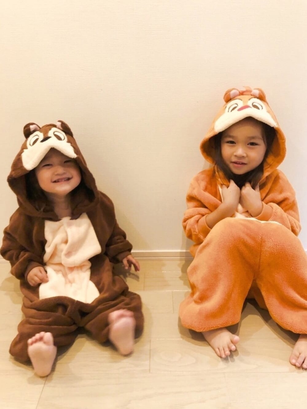 「wearhalloween2019、リンクコーデ、きぐるみ、ディズニー、チップとデール、ハロウィン、動物モチーフ、コスプレ、りす」｜「チップ&デールのアイテム（その他、その他）」を使った、RINKOさん（キッズ・100cm）の秋コーディネートの1枚目の写真