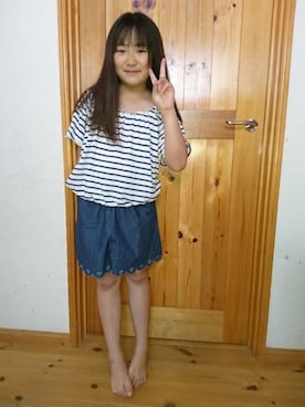「axes femme（アクシーズファム）のアイテム」を使った、かすみさん（キッズ・133cm）の春コーディネート