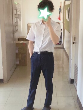 「H&M DIVIDED（エイチアンドエム　ディヴァイデッド）のアイテム（スラックス）」を使った、風太郎さん（メンズ・171cm）の夏コーディネート