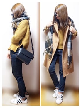 「TATRAS CONCEPT STORE（タトラスコンセプトストア）のアイテム（パンツ）」を使った、nyaobuさん（レディース・164cm）の冬コーディネート
